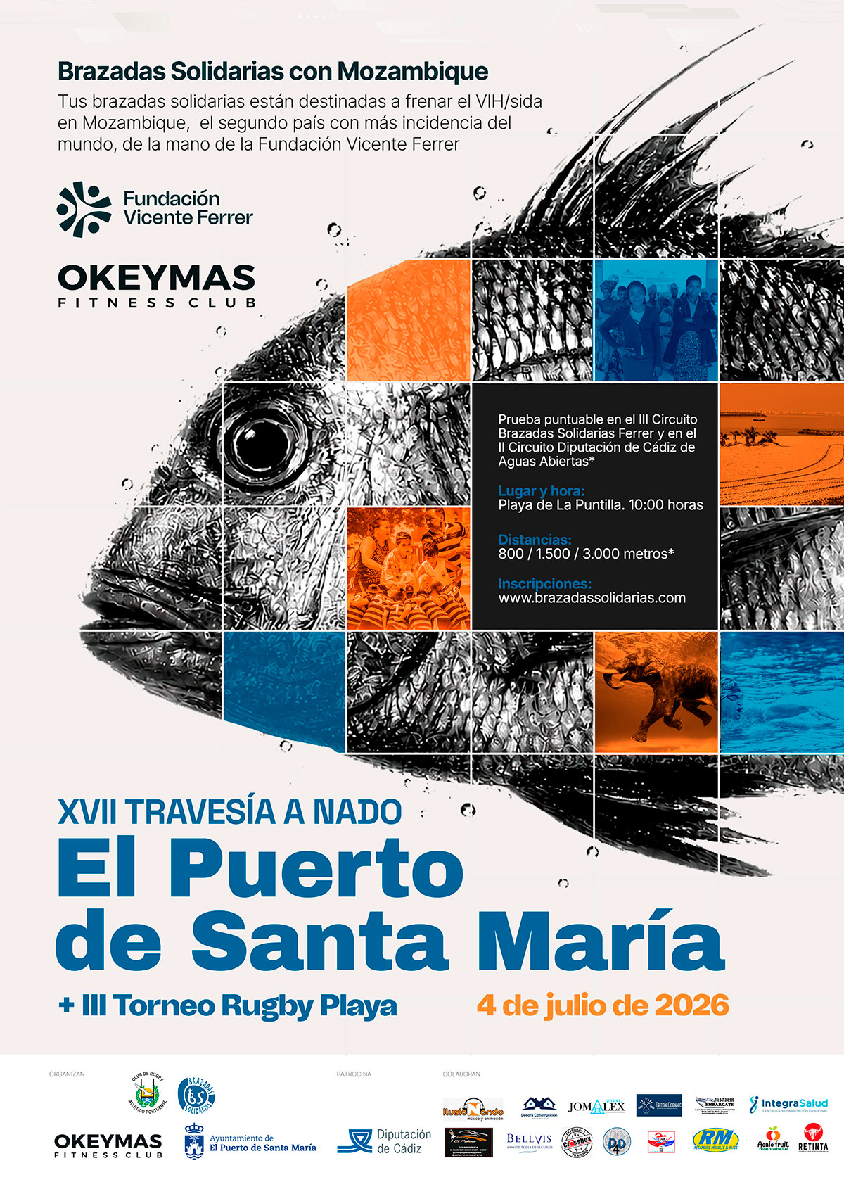 Cartel de la travesía a nado XVII Travesía a nado de El Puerto de Santa María (Cádiz)